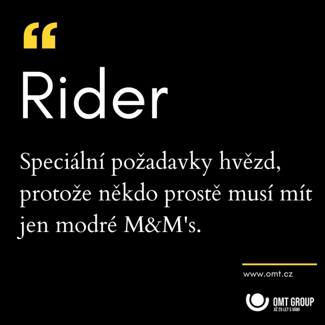 Aktuality - Co znamená "Rider"